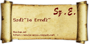 Szüle Ernő névjegykártya