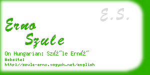 erno szule business card